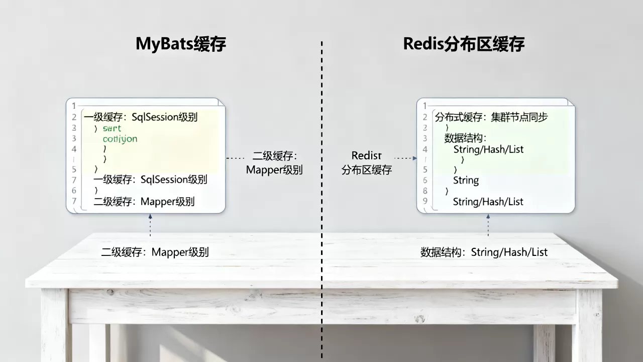 MyBatis缓存与Redis分布式缓存有何区别，如何整合？