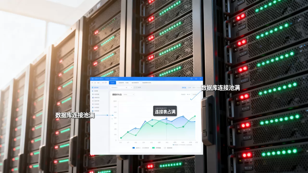 连接表被占满时服务器会表现出什么现象，数据库连接池满了会怎样