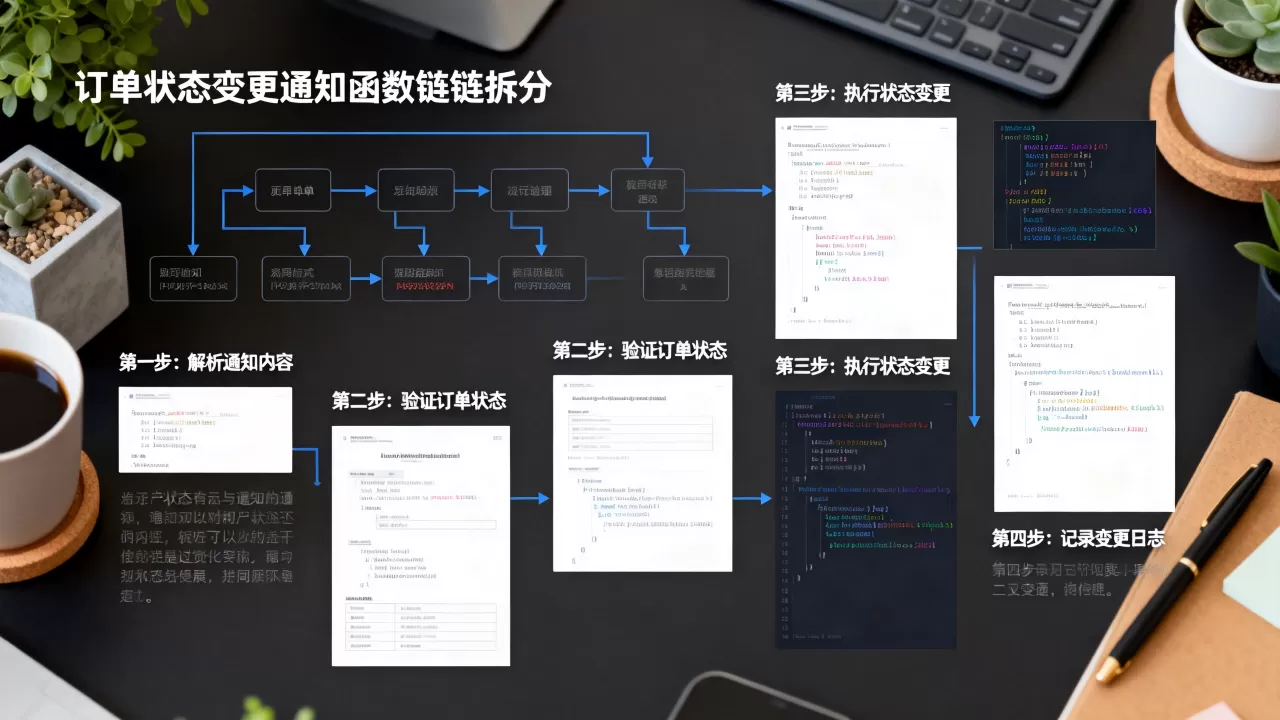 订单状态变更通知怎么拆成函数链逐步处理?,订单状态变更通知函数链拆分方法 订单状态变更通知怎么拆成函数链逐步处理?,订单状态变更通知函数链拆分方法