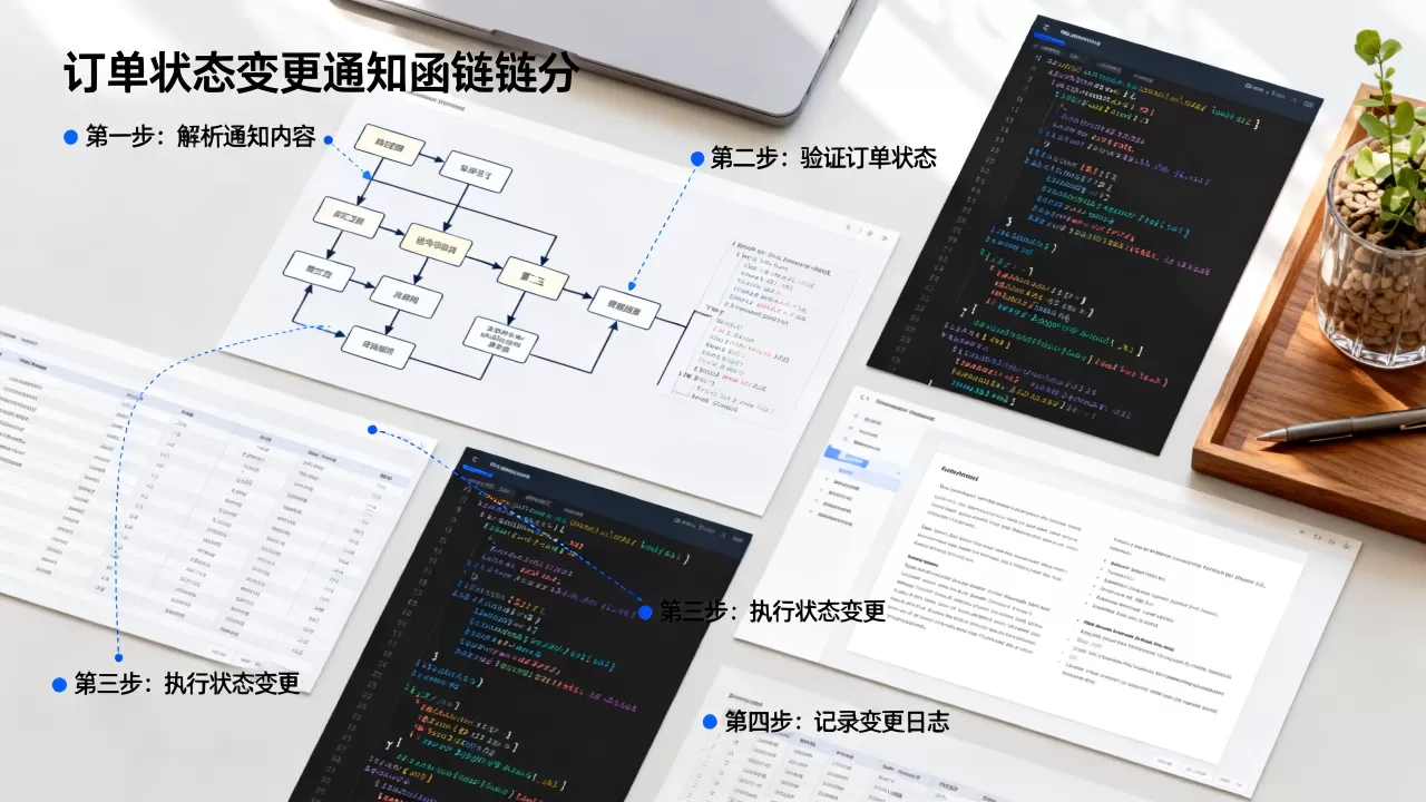 订单状态变更通知怎么拆成函数链逐步处理?,订单状态变更通知函数链拆分方法 订单状态变更通知怎么拆成函数链逐步处理?,订单状态变更通知函数链拆分方法