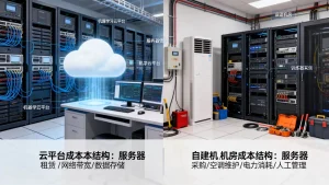 机器学习云平台与自建训练机房在成本结构上有何差异，云平台成本更低？