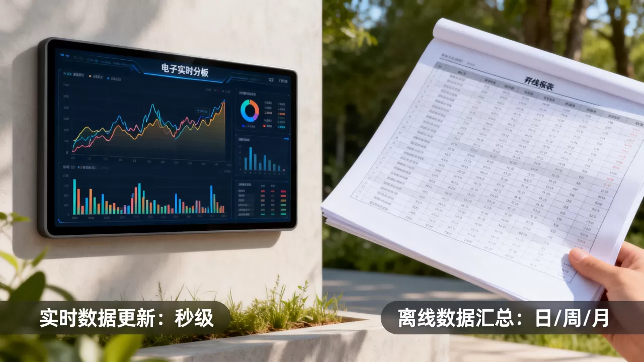 实时看板与离线报表数据时效要求有何不同，如何选择？