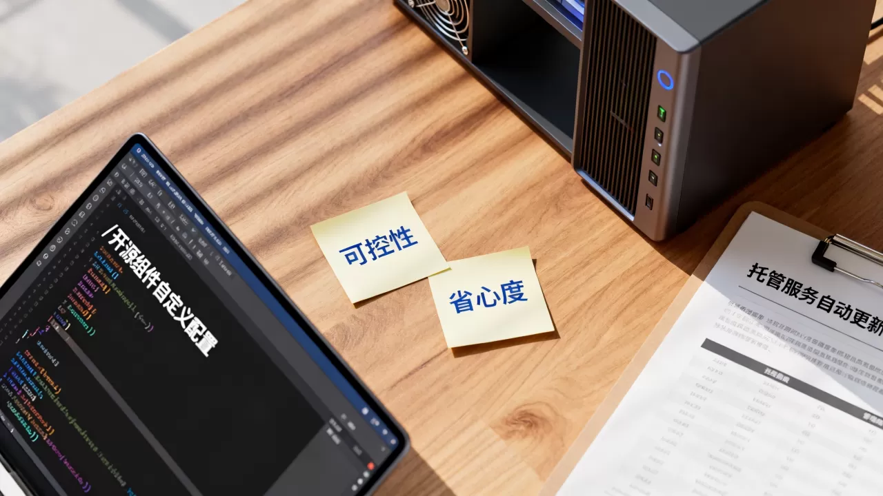 开源组件与托管服务在可控性与省心度上各有取舍,如何权衡利弊? 开源组件与托管服务在可控性与省心度上各有取舍,如何权衡利弊?