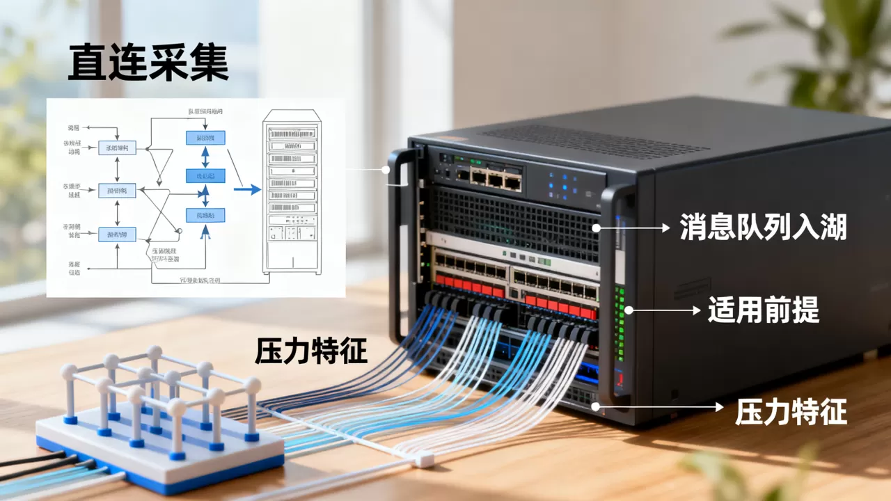 直连采集与消息队列入湖各有适用前提和压力特征 直连采集与消息队列入湖各有适用前提和压力特征