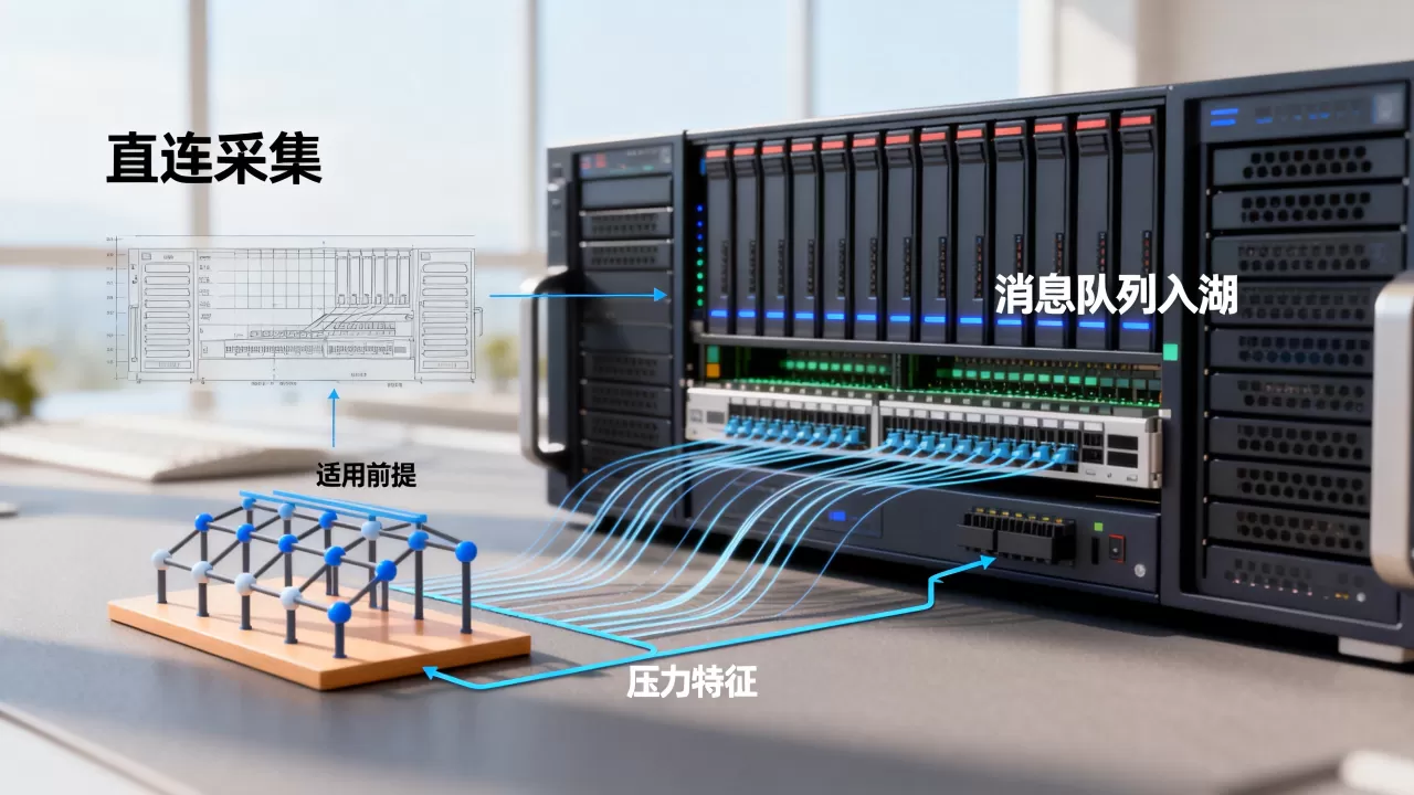 直连采集与消息队列入湖各有适用前提和压力特征 直连采集与消息队列入湖各有适用前提和压力特征