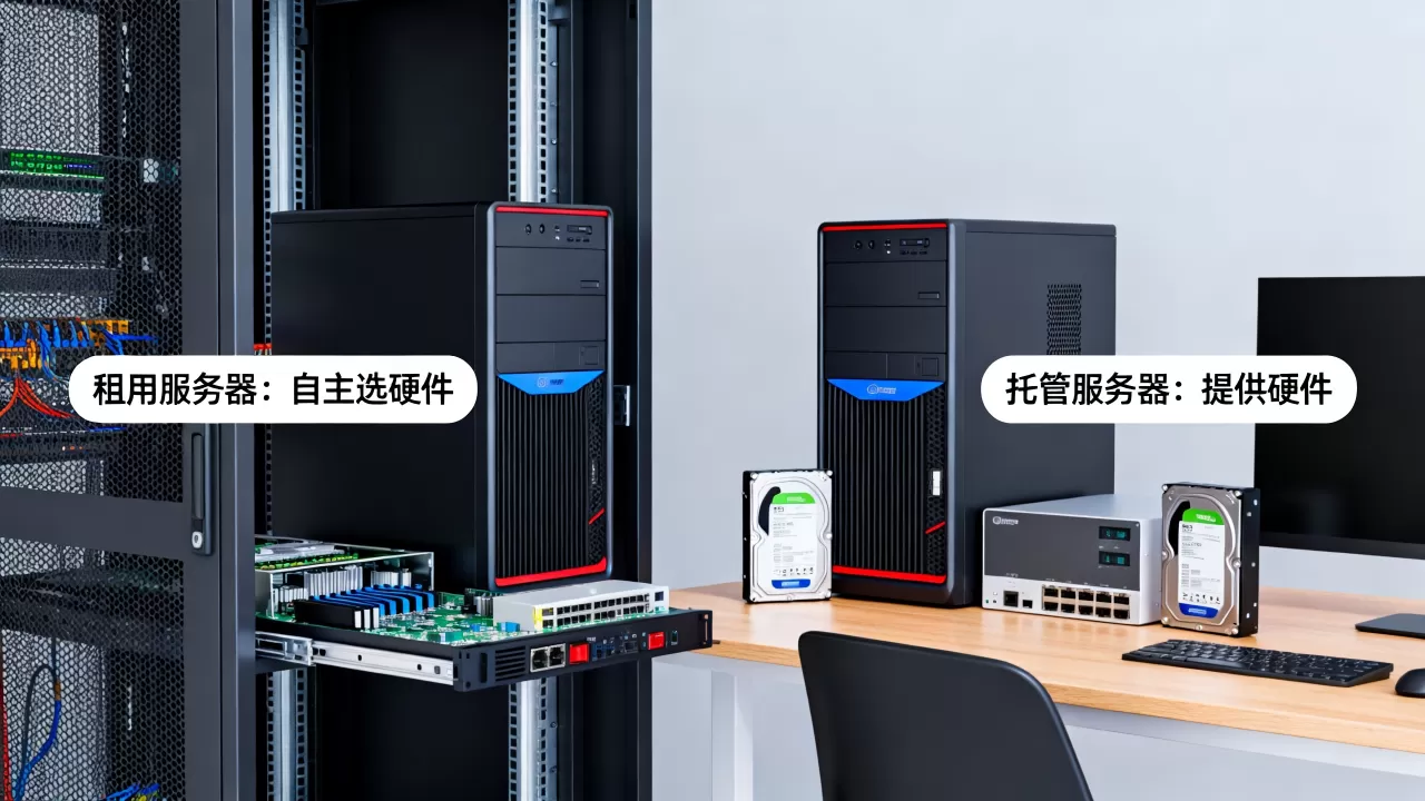 租用服务器能否像托管一样自己选硬件，有什么区别？