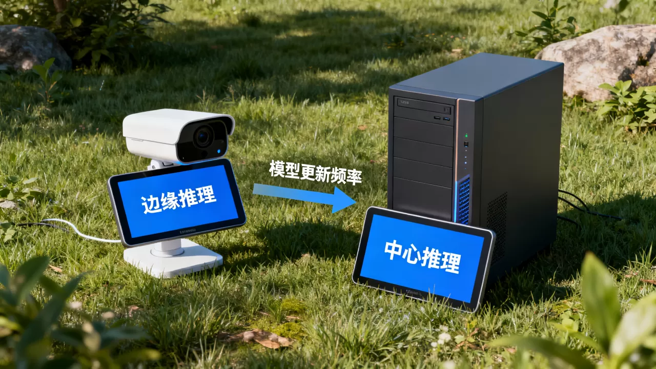边缘推理与中心推理在模型更新频率上如何平衡