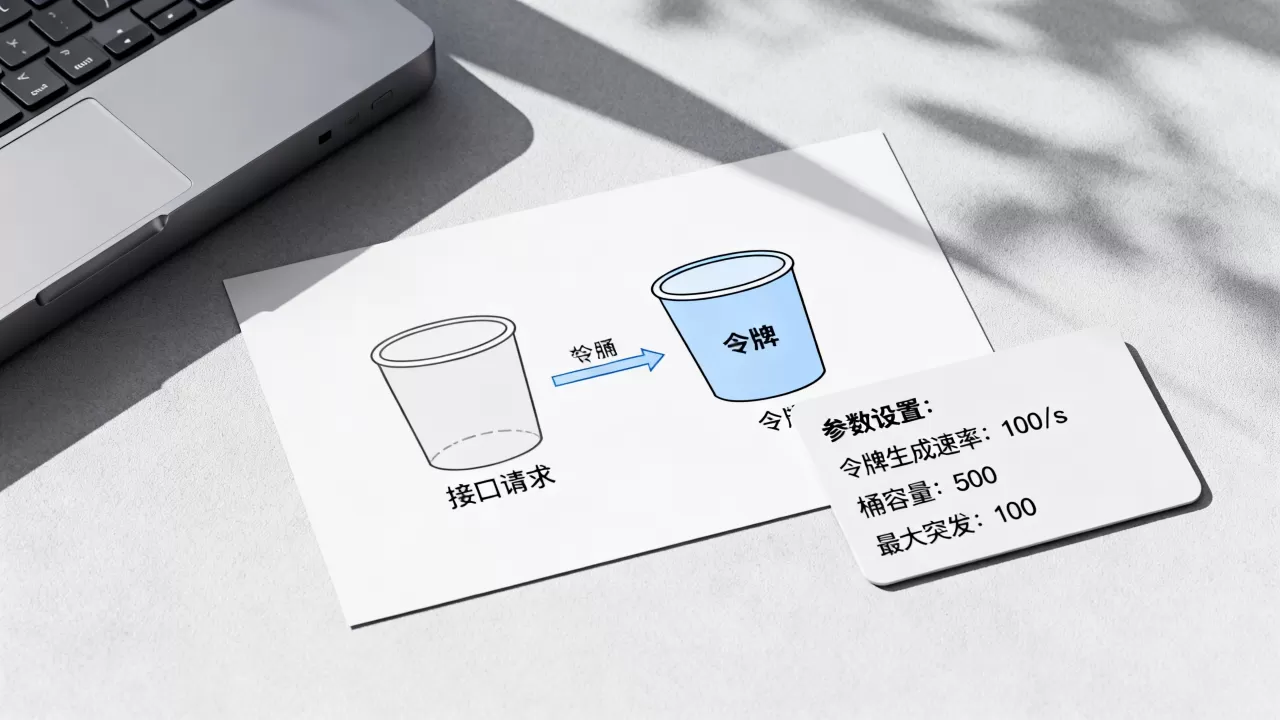 如何通过令牌桶算法对接口做合理的限流，令牌桶限流参数如何设置？