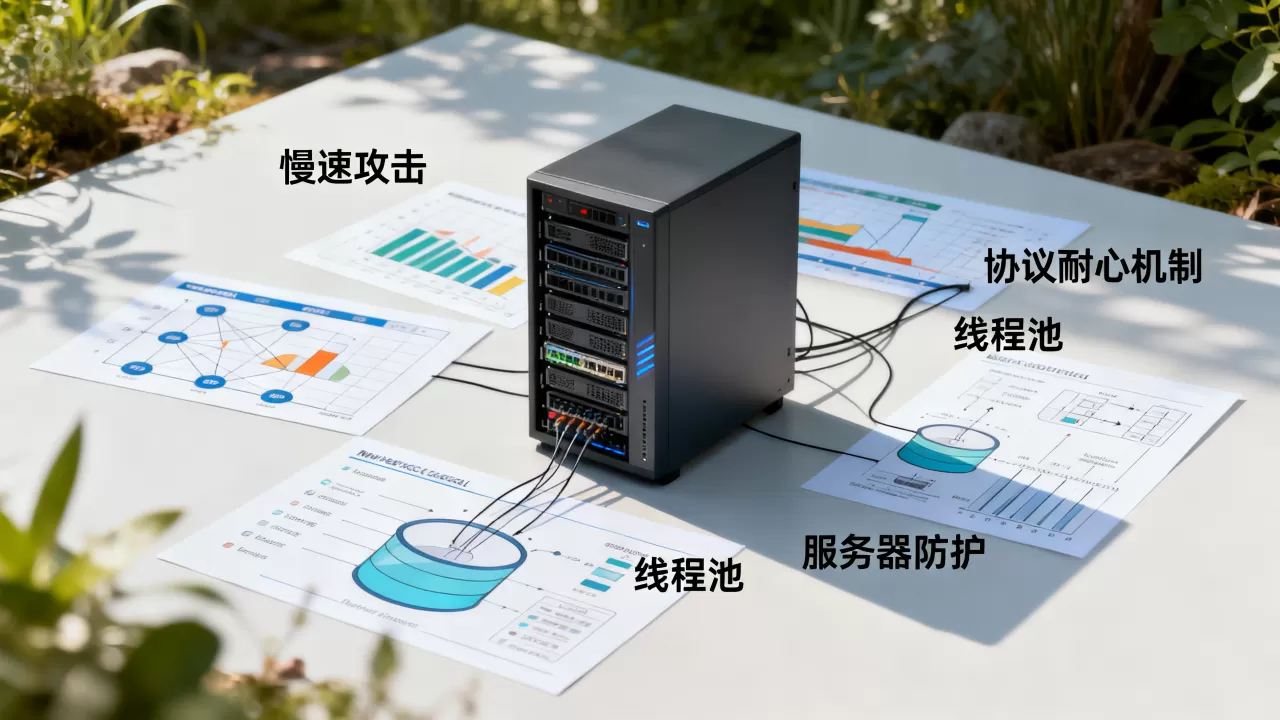 慢速攻击如何利用协议耐心机制拖垮线程池，服务器防护方法