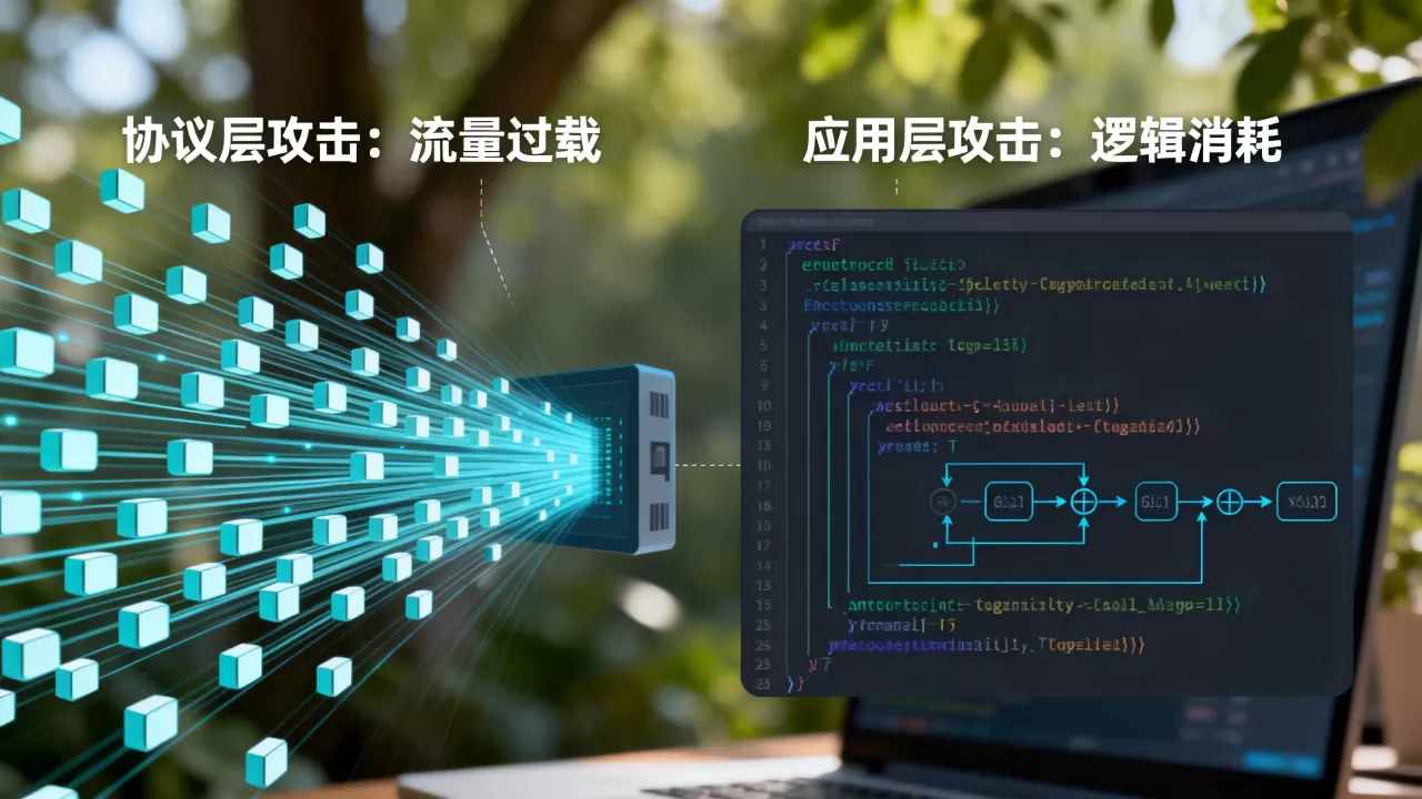 协议层攻击重流量而应用层攻击重逻辑消耗