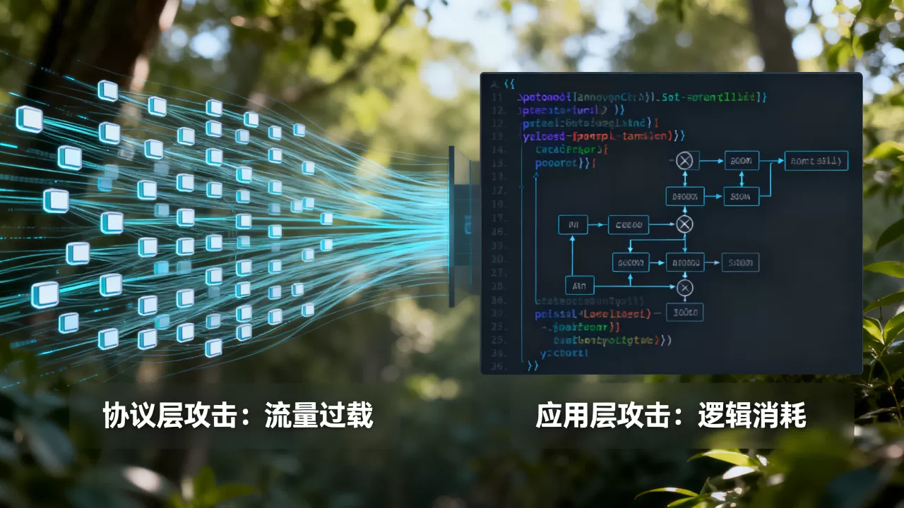 协议层攻击重流量而应用层攻击重逻辑消耗