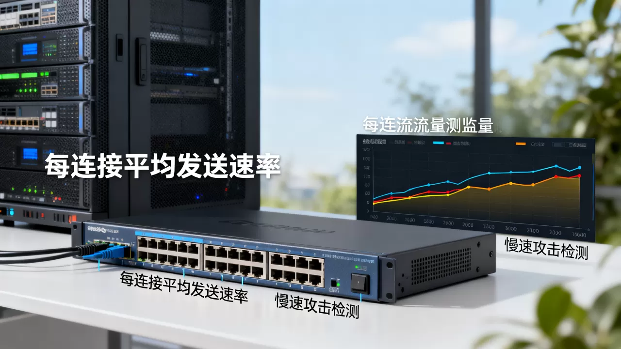 检测慢速攻击可关注每连接平均发送速率吗？每连接平均发送速率如何检测？