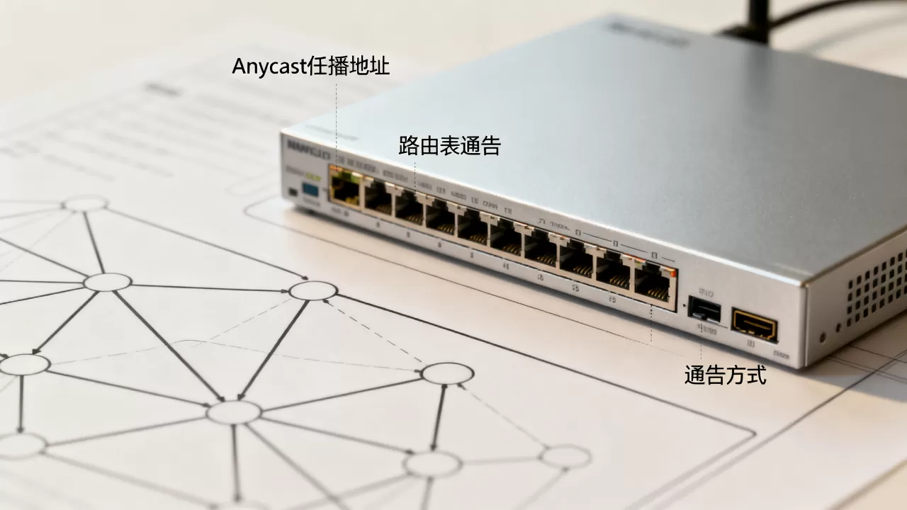 Anycast任播地址在路由表中如何通告,通告方式有哪些? Anycast任播地址在路由表中如何通告,通告方式有哪些?