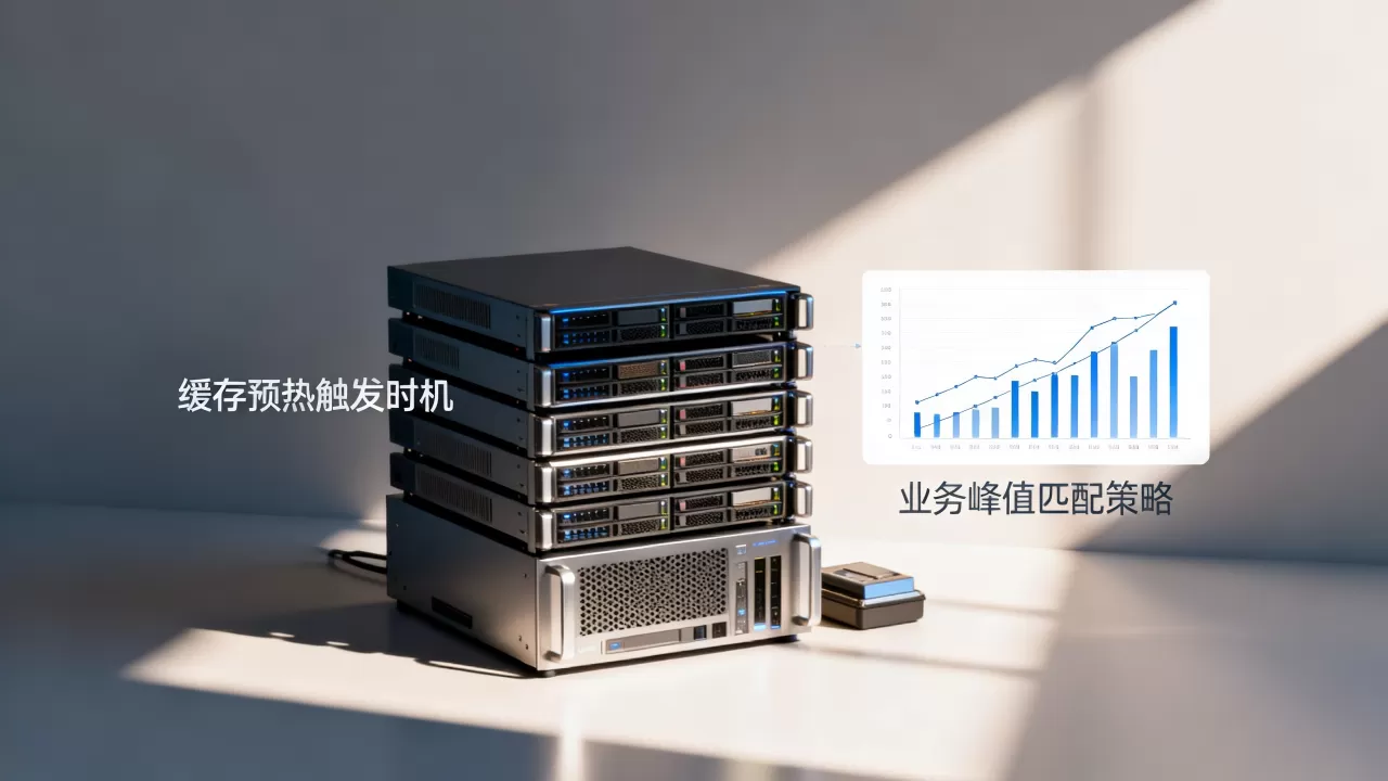缓存预热触发时机如何选择，与业务峰值匹配什么策略