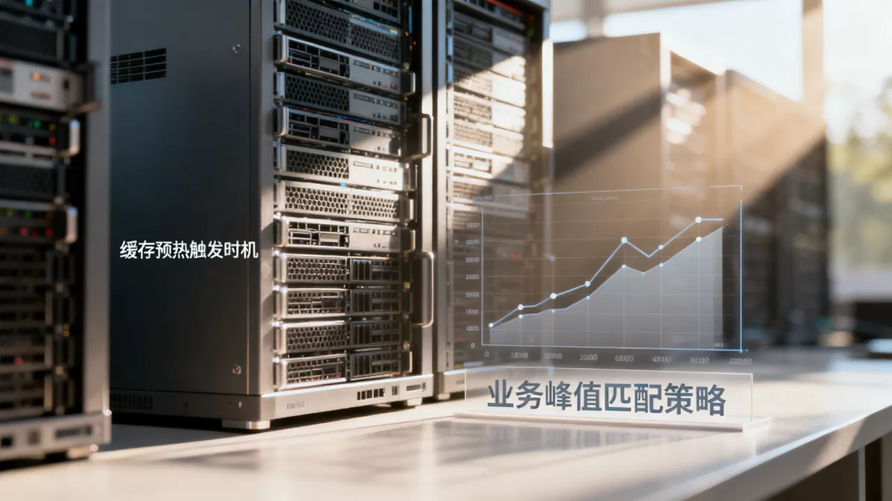 缓存预热触发时机如何选择，与业务峰值匹配什么策略