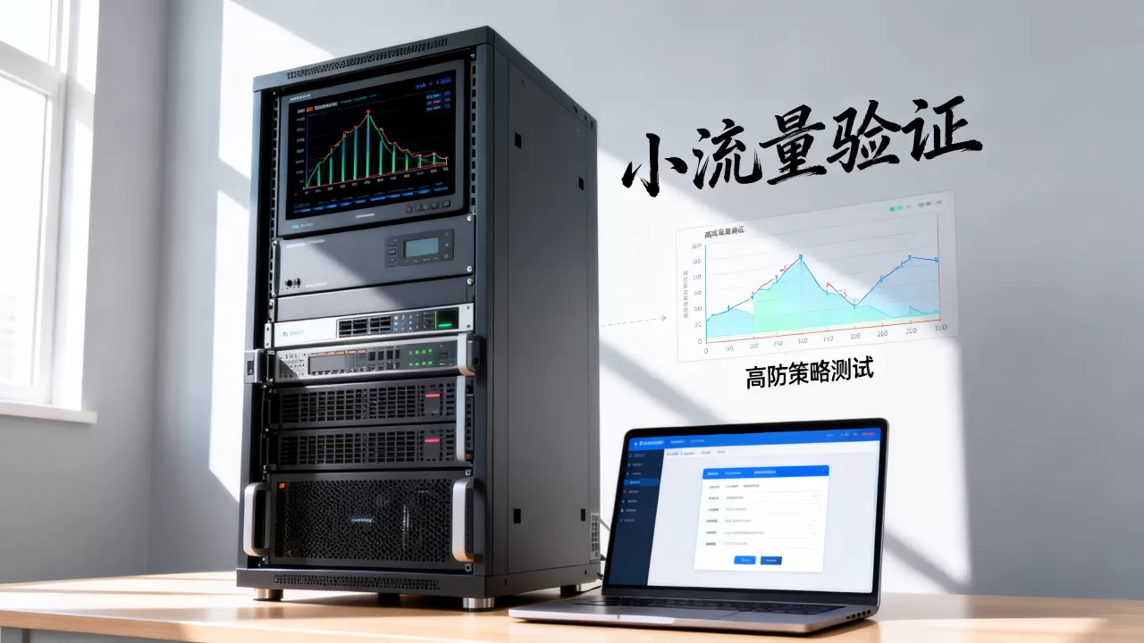 切换前先在小流量上验证高防策略再放量，小流量怎么验证高防策略？