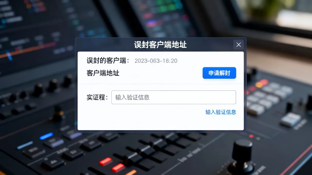 客户端地址被误封后如何在控制台申请解封，被误封的客户端地址如何解封
