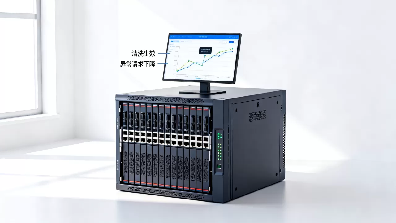 清洗生效时源站收到的异常请求下降的原因是什么，为什么