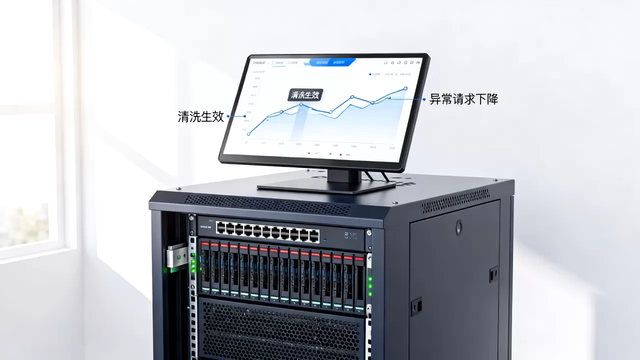 清洗生效时源站收到的异常请求下降的原因是什么，为什么
