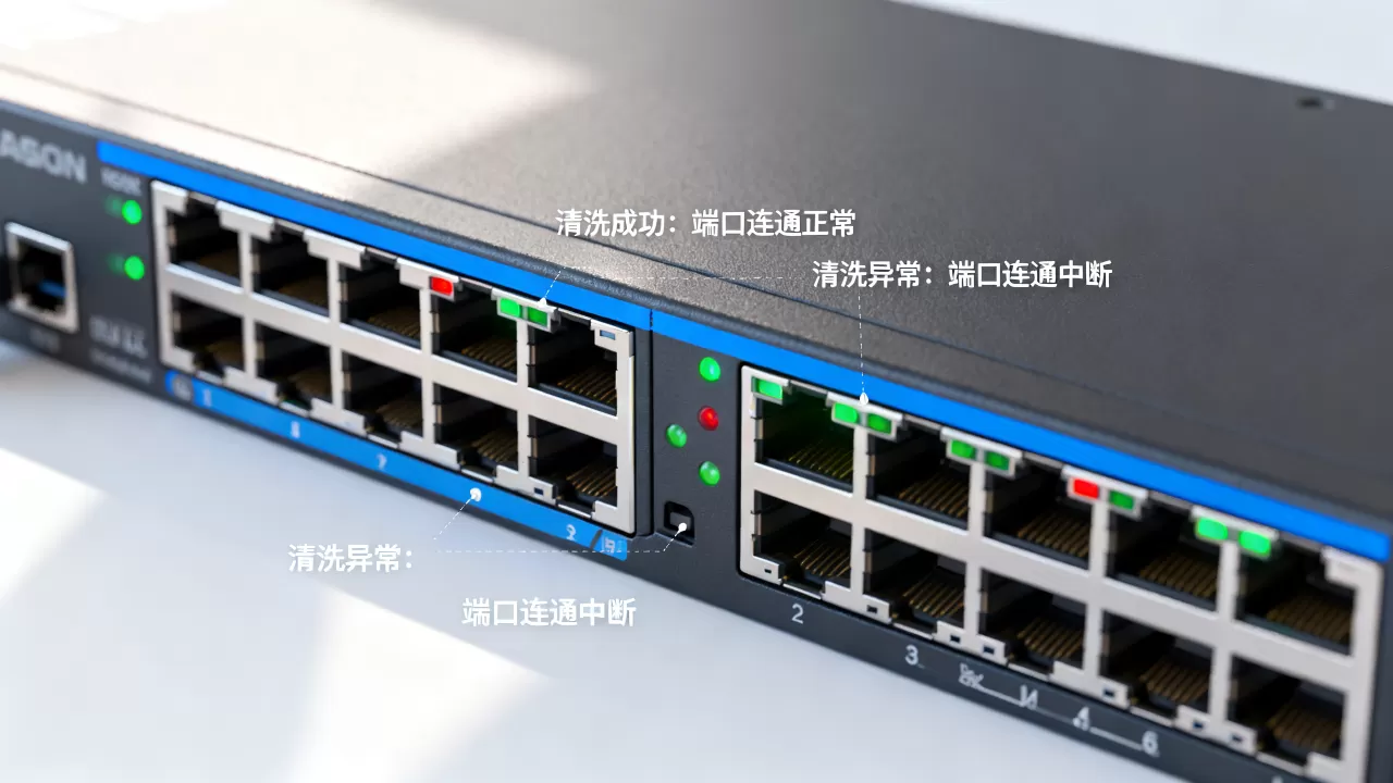 清洗是否成功可看业务端口的连通状态变化？，业务端口连通状态变化如何判断？