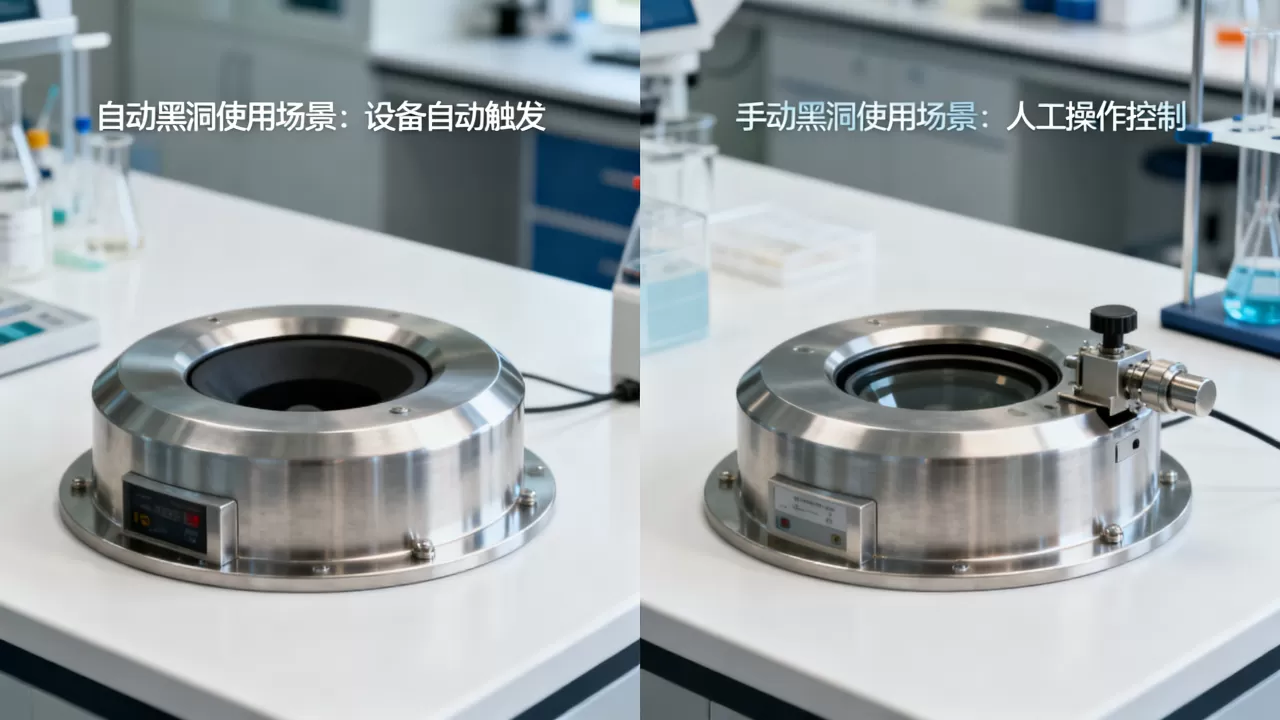 自动黑洞和手动黑洞分别用在何时，自动黑洞和手动黑洞的区别是什么