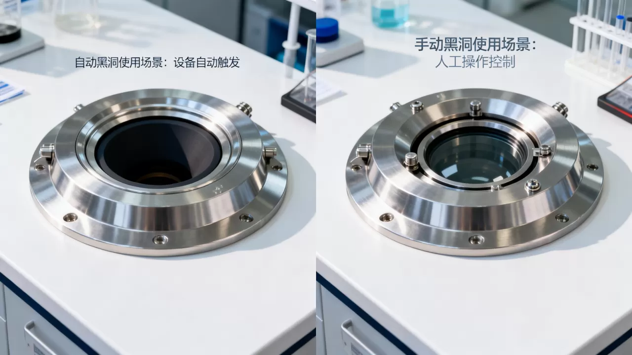 自动黑洞和手动黑洞分别用在何时，自动黑洞和手动黑洞的区别是什么