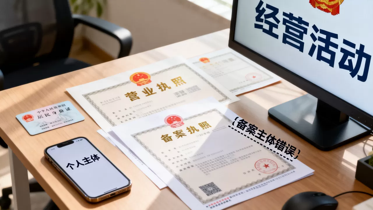 备案中个人主体误用于经营活动怎么办?,备案主体错误怎么修改? 备案中个人主体误用于经营活动怎么办?,备案主体错误怎么修改?