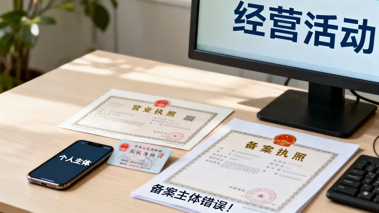 备案中个人主体误用于经营活动怎么办?,备案主体错误怎么修改? 备案中个人主体误用于经营活动怎么办?,备案主体错误怎么修改?
