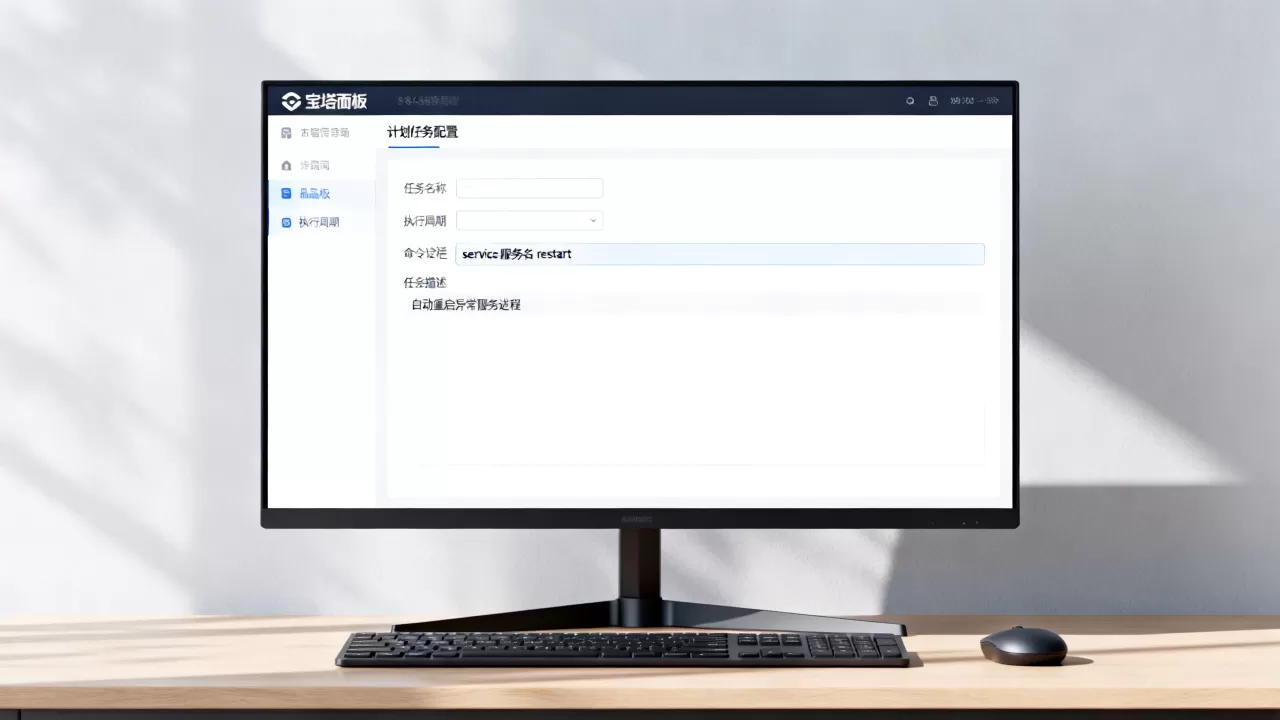 宝塔面板怎么配置计划任务自动重启异常服务进程？，重启异常服务命令
