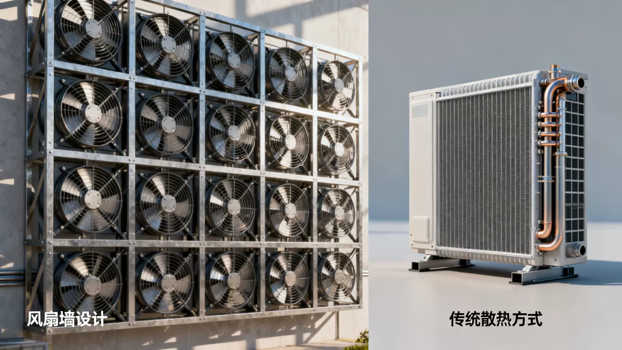 风扇墙设计和传统散热方式的差别 风扇墙设计和传统散热方式的差别