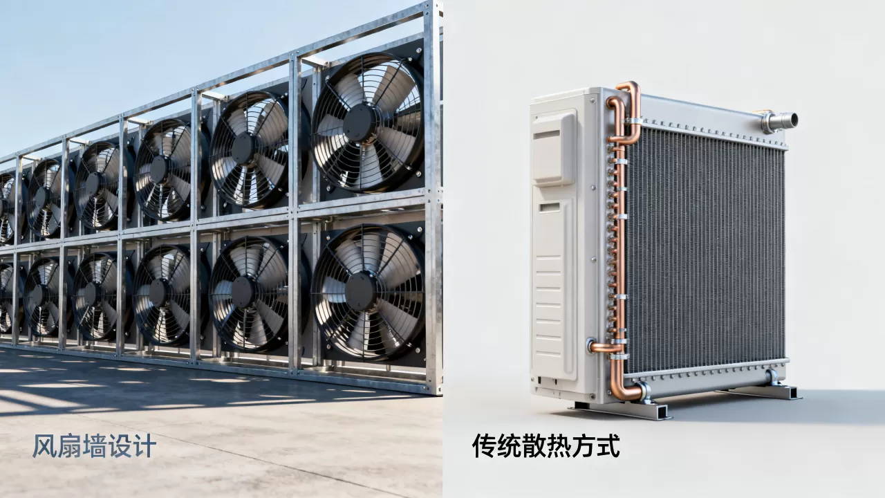 风扇墙设计和传统散热方式的差别