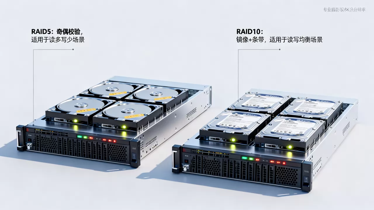 磁盘阵列不同级别适用场景比较,RAID5和RAID10怎么选? 磁盘阵列不同级别适用场景比较,RAID5和RAID10怎么选?