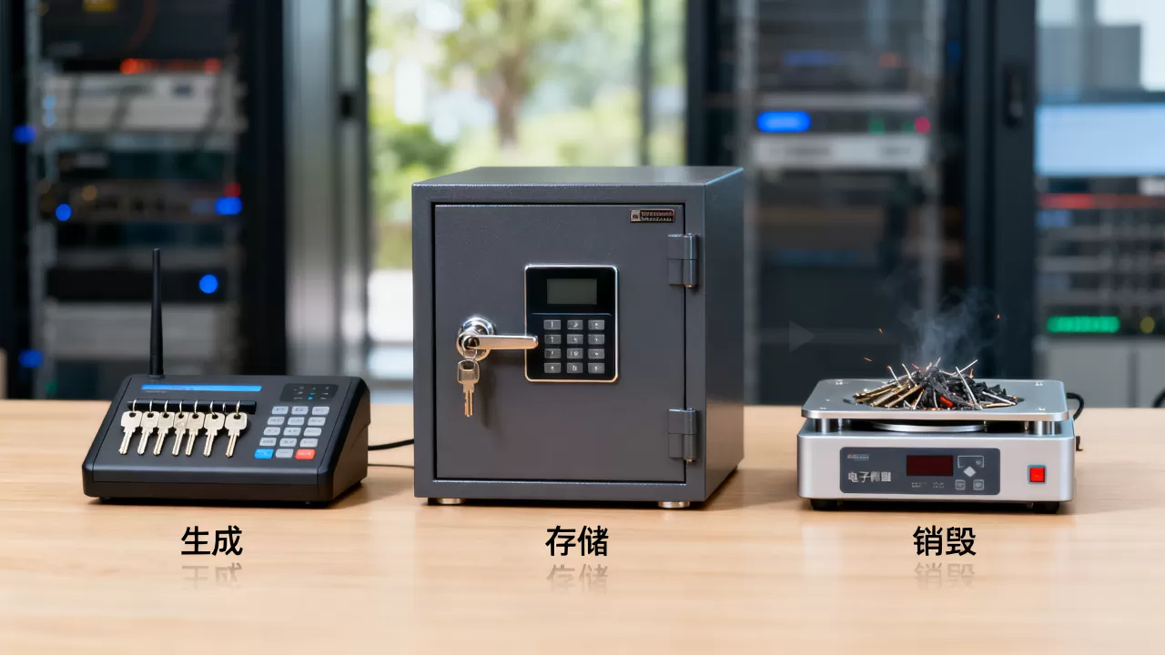 密钥生命周期管理包含生成存储和销毁吗，密钥管理怎么做