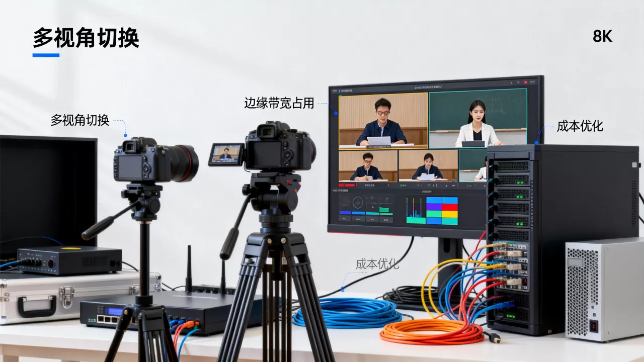 直播课多视角切换对边缘带宽的占用有多大？边缘带宽成本如何优化。