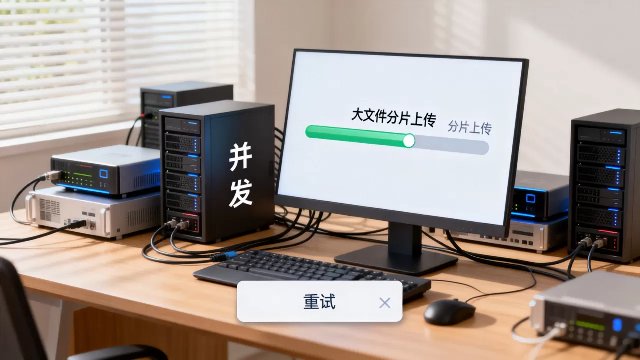 课程资源大文件分片上传如何并发与重试?大文件上传并发重试策略 课程资源大文件分片上传如何并发与重试?大文件上传并发重试策略