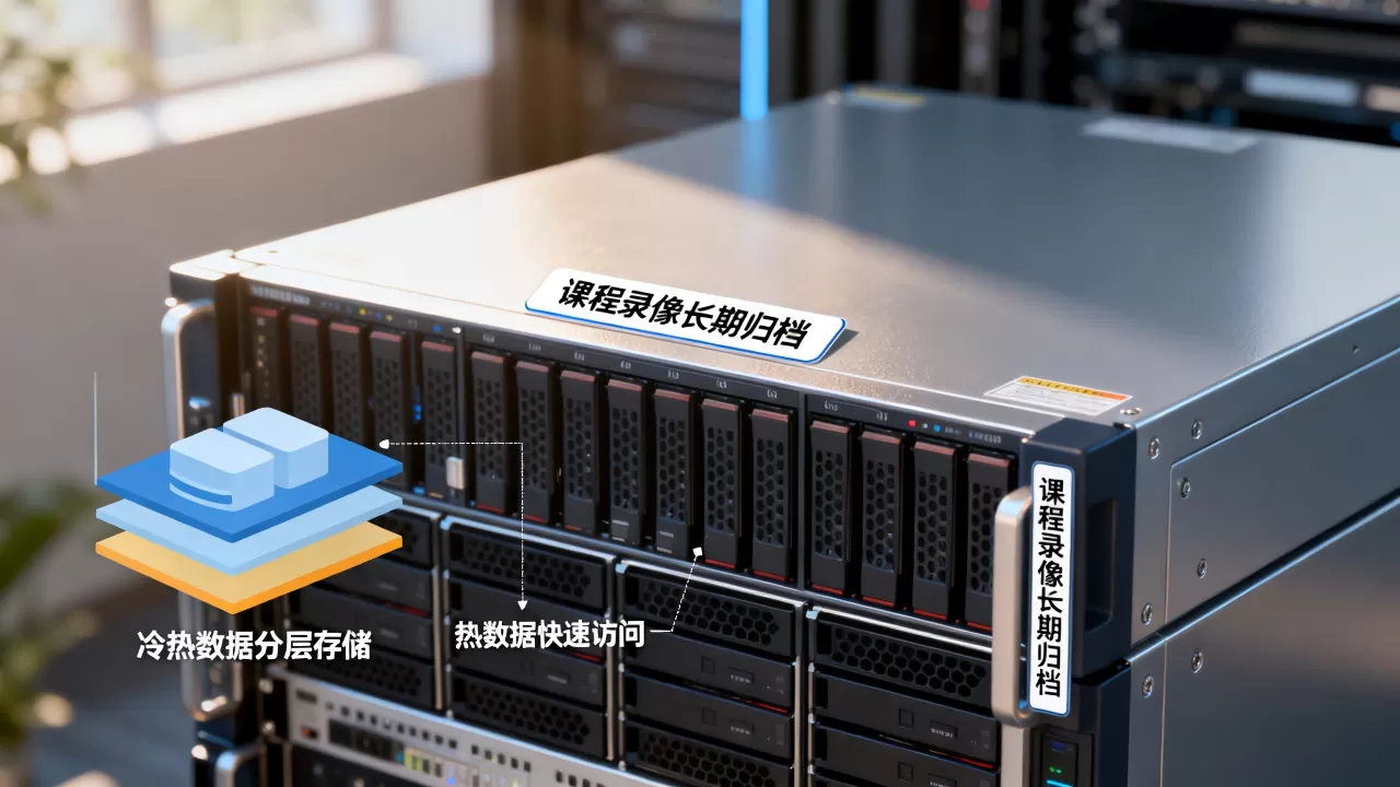 课程录像如何长期归档？冷热数据分层存储，热数据快速访问