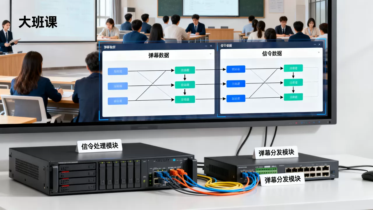 大班课超大规模同屏时弹幕与信令怎么拆分？，大班课弹幕信令拆分方案