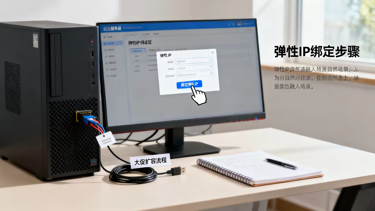 弹性IP在大促扩容时如何快速绑定提升效率？长尾疑问词，云服务器弹性IP绑定教程