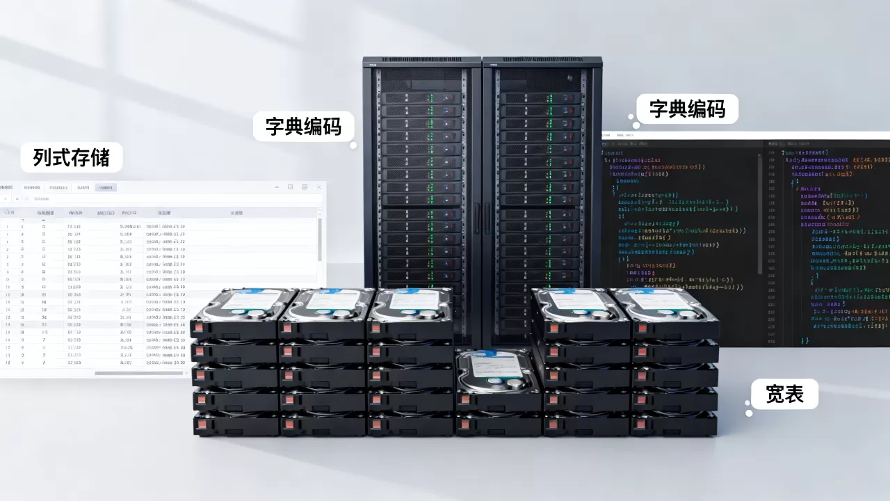 列式存储的字典编码能缩减宽表存储空间吗，怎么实现？