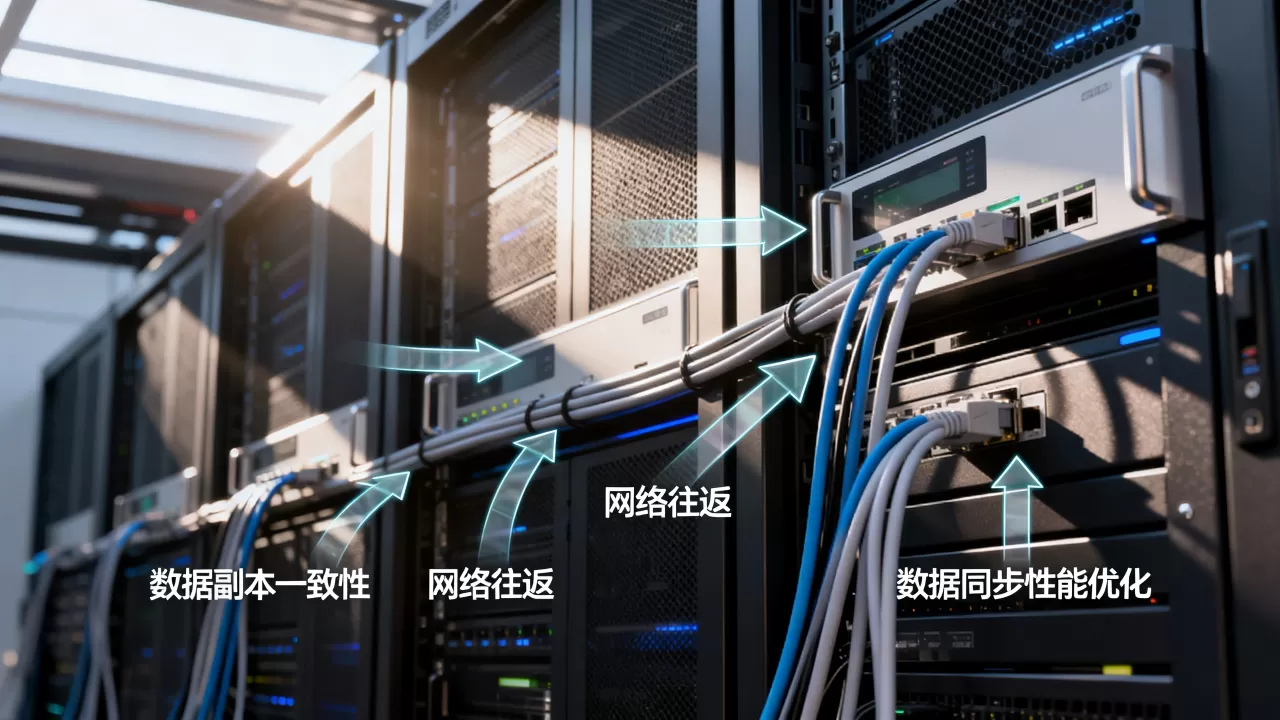 数据副本一致性级别越高对网络往返要求越严吗，如何优化数据同步性能？