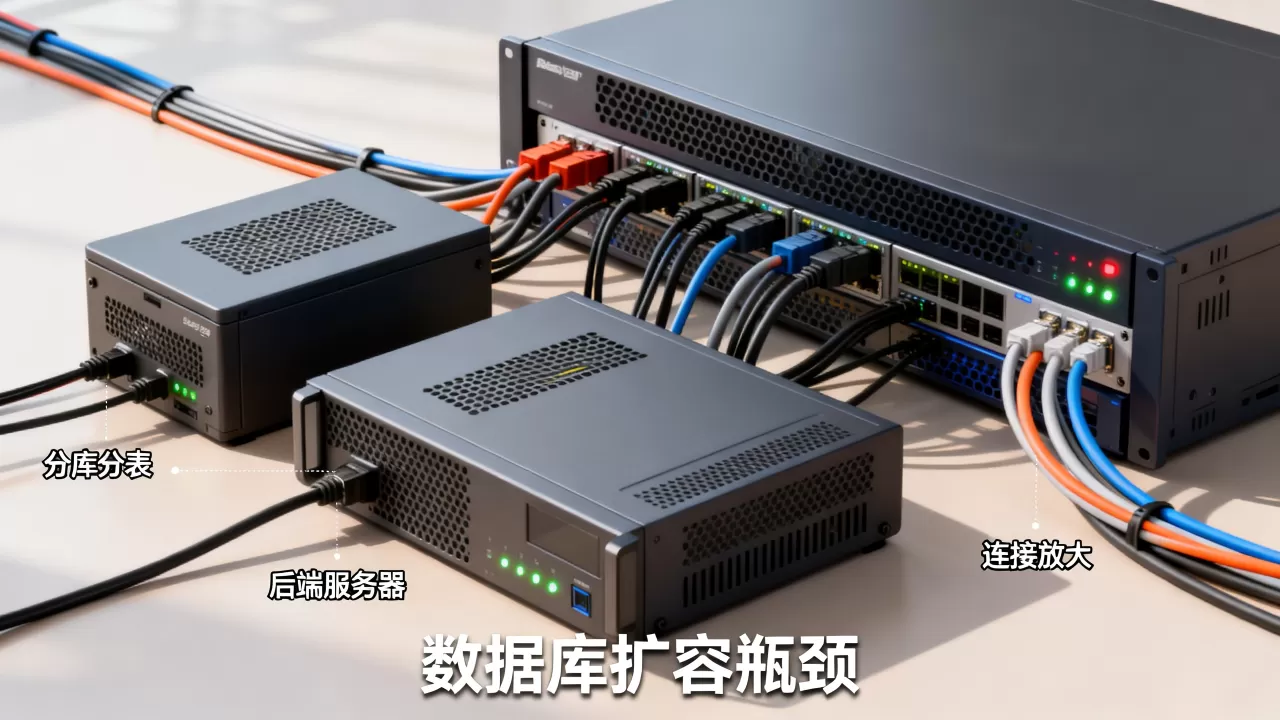 分库分表连接放大如何冲击后端服务器？，数据库扩容瓶颈在哪
