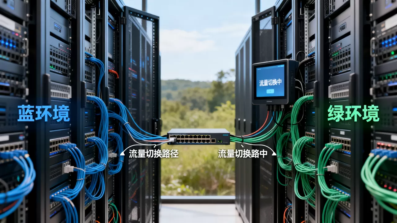 蓝绿部署里两套环境的流量如何切换？流量切换策略是什么