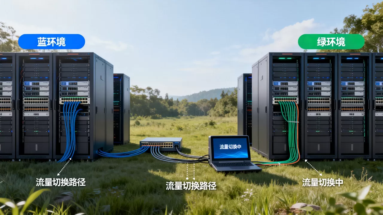 蓝绿部署里两套环境的流量如何切换？流量切换策略是什么