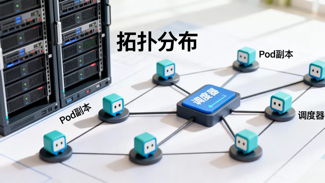 调度器如何按拓扑分布打散Pod副本，Pod副本打散怎么设置？