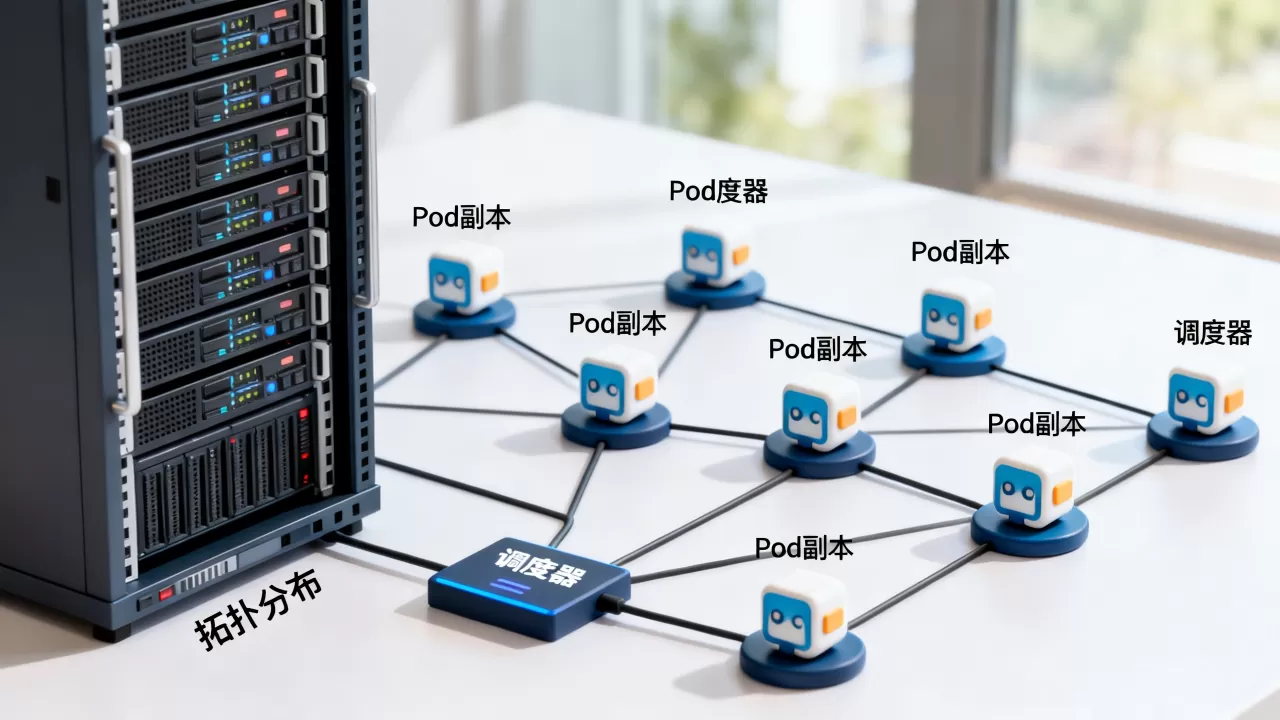 调度器如何按拓扑分布打散Pod副本，Pod副本打散怎么设置？