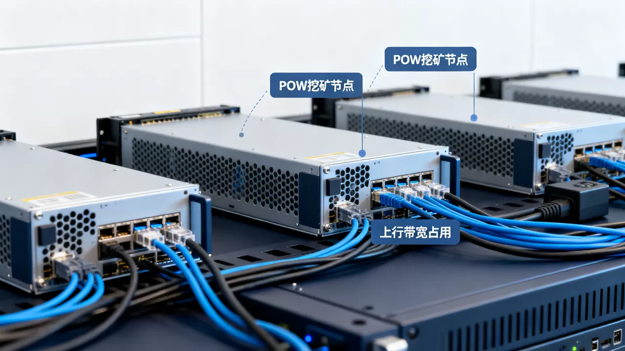 工作量证明节点为何持续占用上行带宽?POW挖矿带宽占用特征 工作量证明节点为何持续占用上行带宽?POW挖矿带宽占用特征
