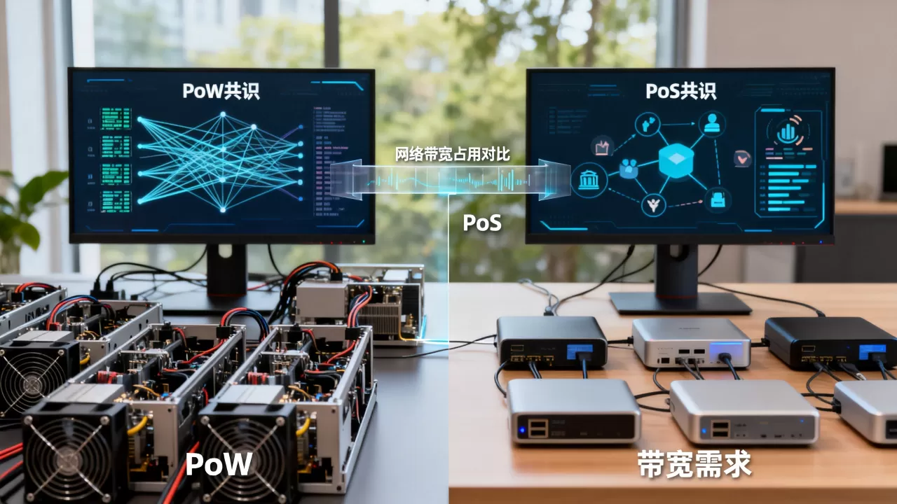 PoW与PoS共识对网络带宽需求有何本质区别?区块链共识机制带宽占用对比 PoW与PoS共识对网络带宽需求有何本质区别?区块链共识机制带宽占用对比