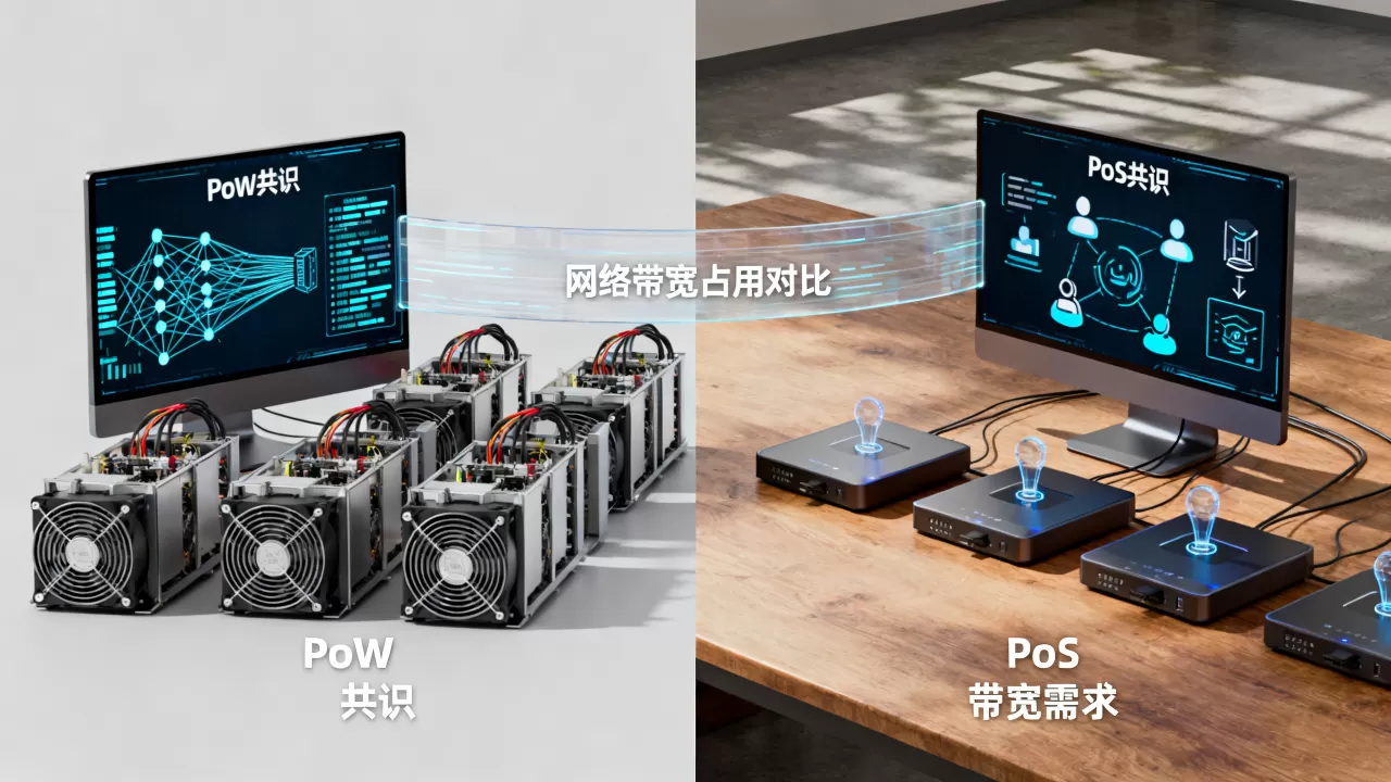 PoW与PoS共识对网络带宽需求有何本质区别?区块链共识机制带宽占用对比 PoW与PoS共识对网络带宽需求有何本质区别?区块链共识机制带宽占用对比