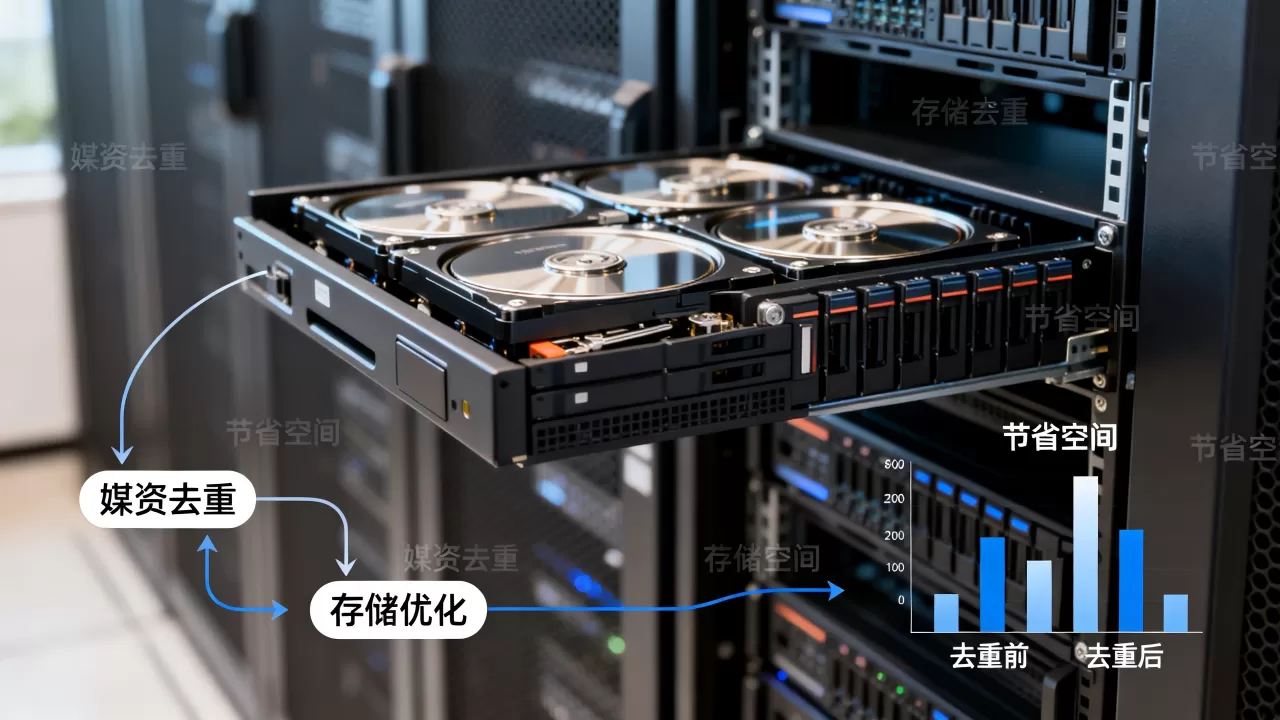 大规模媒资去重如何优化存储占用，媒资去重节省存储空间效果