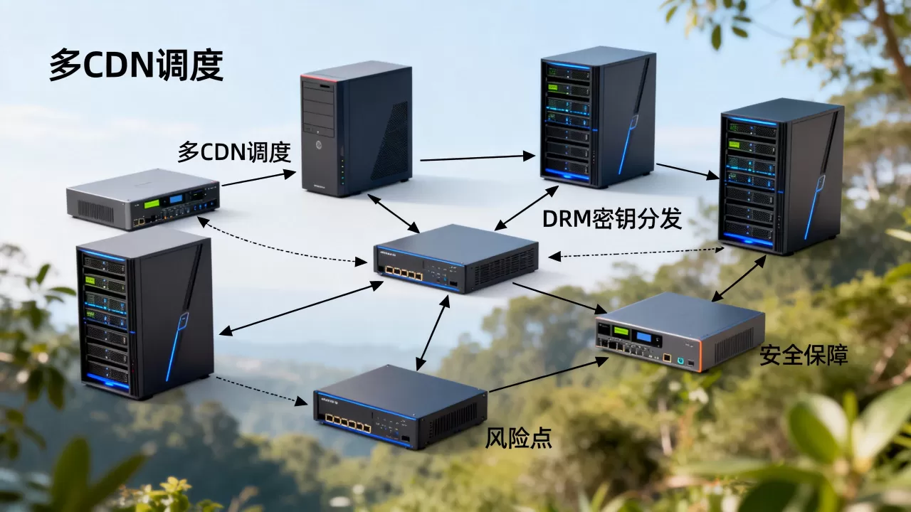 多CDN调度模式下DRM密钥分发如何保障安全?有哪些风险? 多CDN调度模式下DRM密钥分发如何保障安全?有哪些风险?